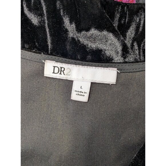 DR2 Velvet Sheer Babydoll Top Women Size L Floral Whimsigoth Romantic Fairy Y2K - Picture 8 of 11